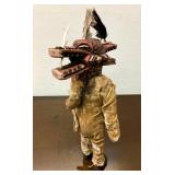 Old Vintage Handmade Wooden African Senufo Figure w/Frie Spitter Mask