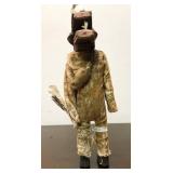 Old Vintage Handmade Wooden African Senufo Figure w/Frie Spitter Mask