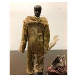 Old Vintage Handmade Wooden African Senufo Figure w/Frie Spitter Mask