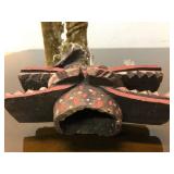 Old Vintage Handmade Wooden African Senufo Figure w/Frie Spitter Mask