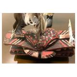 Old Vintage Handmade Wooden African Senufo Figure w/Frie Spitter Mask