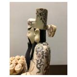 Large Vintage Hand Carved Chinese Bone Figure #1