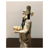 Large Vintage Hand Carved Chinese Bone Figure #1