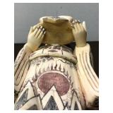 Large Vintage Hand Carved Chinese Bone Figure #1