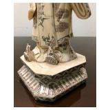 Large Vintage Hand Carved Chinese Bone Figure #2