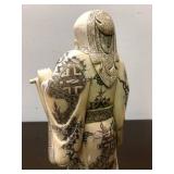 Large Vintage Hand Carved Chinese Bone Figure #3