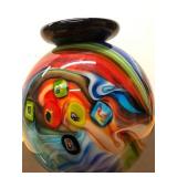 Beautiful LARGE Hand-Blown Art Glass Vase