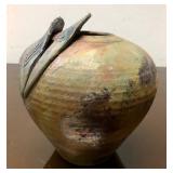 Very Nice Signed Raku Art Pottery Vase by John Clayton