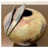 Very Nice Signed Raku Art Pottery Vase by John Clayton