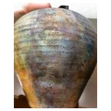 Very Nice Signed Raku Art Pottery Vase by John Clayton