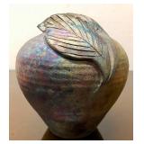 Very Nice Signed Raku Art Pottery Vase by John Clayton