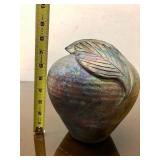 Very Nice Signed Raku Art Pottery Vase by John Clayton