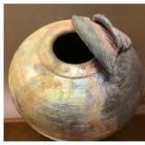 Very Nice Signed Raku Art Pottery Vase by John Clayton