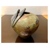 Very Nice Signed Raku Art Pottery Vase by John Clayton