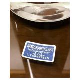 Signed Vintage Swirled Brown & White Art Glass Vase by Torbjorn Torgersen for Randsfjord Glassverk, Norway