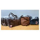 Lot of 6 Brand New Piel Leather Handbags/Purses