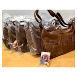 Lot of 6 Brand New Piel Leather Handbags/Purses