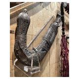 Early Ornate Silver Mounted Yemeni Khanjar or Janbiya Dagger w/Scabbard -