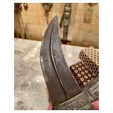 Early Ornate Silver Mounted Yemeni Khanjar or Janbiya Dagger w/Scabbard -