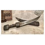 Early Antique Silver Mounted Khanjar Dagger w/Sheath - Eastern Turkey / Kurdish