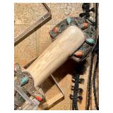 Early Ornate Antique Sino-Tibetan Silver Mounted Dagger w/Sheath