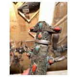 Early Ornate Antique Sino-Tibetan Silver Mounted Dagger w/Sheath