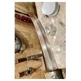 Early Ornate Antique Sino-Tibetan Silver Mounted Dagger w/Sheath