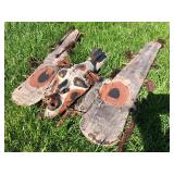 Important Old Papua New Guinea Sepik River Tribal Used Canoe Prow Shield