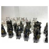 Exceptional LARGE Mid Century Signed Art Pottery Complete Chess Set by Alfaraz Pottery