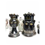 Exceptional LARGE Mid Century Signed Art Pottery Complete Chess Set by Alfaraz Pottery