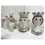 Exceptional LARGE Mid Century Signed Art Pottery Complete Chess Set by Alfaraz Pottery