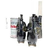 Exceptional LARGE Mid Century Signed Art Pottery Complete Chess Set by Alfaraz Pottery