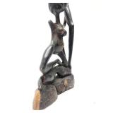 Excellent Large Vintage Carved Hardwood Makonde Spirit Sculpture #2