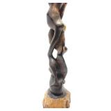 Excellent Large Vintage Carved Hardwood Makonde Spirit Sculpture #3