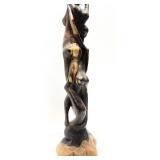 Excellent Large Vintage Carved Hardwood Makonde Spirit Sculpture #3