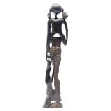 Excellent Large Vintage Carved Hardwood Makonde Spirit Sculpture #4