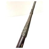 Old Vintage Wrought Iron & Wood Spear #3