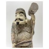 Fantastic LARGE Old Vintage Japanese Figural Bone Sculpture of a Man w/Hammer