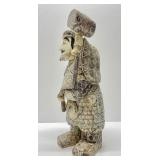 Fantastic LARGE Old Vintage Japanese Figural Bone Sculpture of a Man w/Hammer