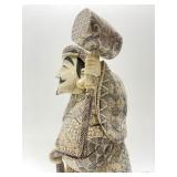 Fantastic LARGE Old Vintage Japanese Figural Bone Sculpture of a Man w/Hammer