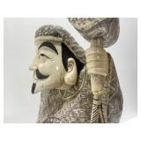 Fantastic LARGE Old Vintage Japanese Figural Bone Sculpture of a Man w/Hammer