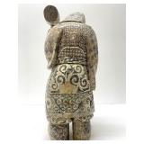 Fantastic LARGE Old Vintage Japanese Figural Bone Sculpture of a Man w/Hammer