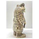 Fantastic LARGE Old Vintage Japanese Figural Bone Sculpture of a Man w/Hammer