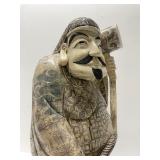 Fantastic LARGE Old Vintage Japanese Figural Bone Sculpture of a Man w/Hammer