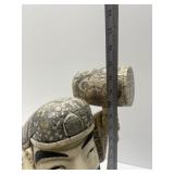 Fantastic LARGE Old Vintage Japanese Figural Bone Sculpture of a Man w/Hammer