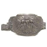 Antique Oriental Chased Silver Belt w/Animal Designs
