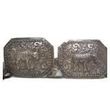 Antique Oriental Chased Silver Belt w/Animal Designs