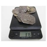 Antique Oriental Chased Silver Belt w/Animal Designs