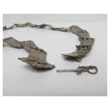 Wonderful Antique Algerian Enameled Silver Belt