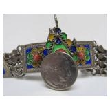 Wonderful Antique Algerian Enameled Silver Belt
